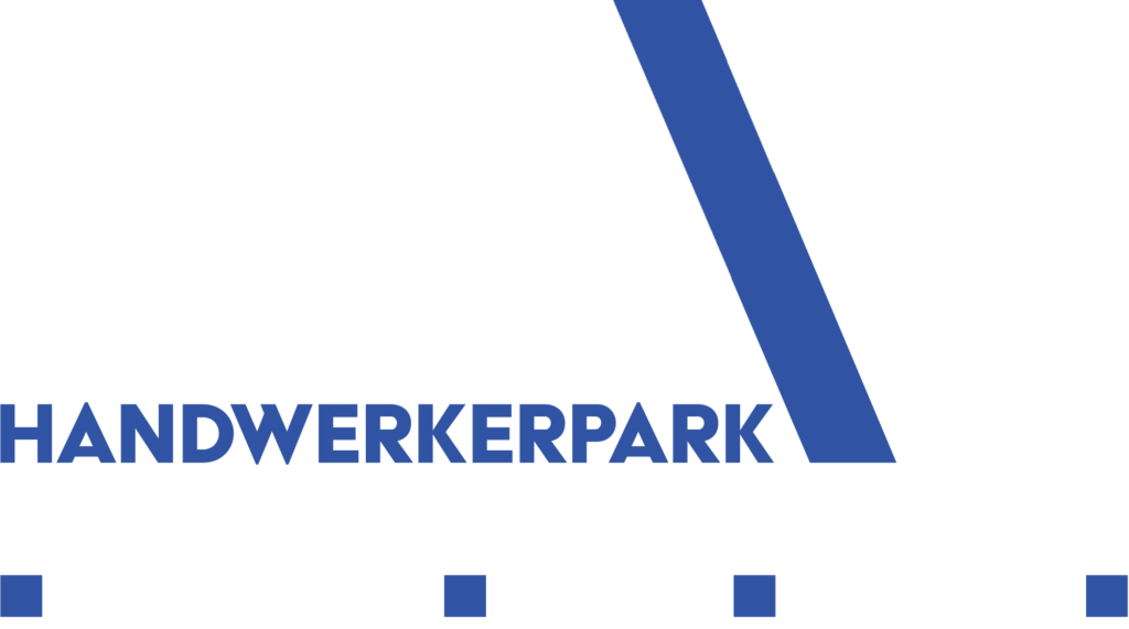 Transparentes Logo Handwerkerpark mit Beschriftung Sanierungen, Service und Unterhalt